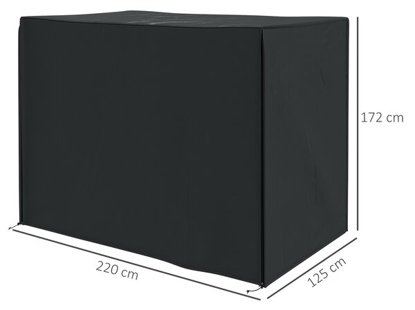Outsunny Copertura per Dondolo da Giardino 3 Posti Impermeabile e Anti UV, Telo per Dondolo, 220x125x172 cm, Nero | Aosom Italy