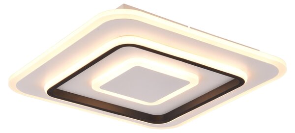Plafoniera LED quadrata con telecomando JORA bianco e nero 46W, tonalità di bianco 5400 lm, metallo, dimensioni: 6,5 x 39,5 x 39,5 cm, IP20, RL