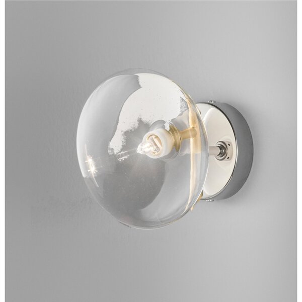 Applique con in Vetro collezione DOLCE Dimensioni � 15 x h15 cm con 1 sfera Trasparentre satinata G9 1 x max 25 Watt