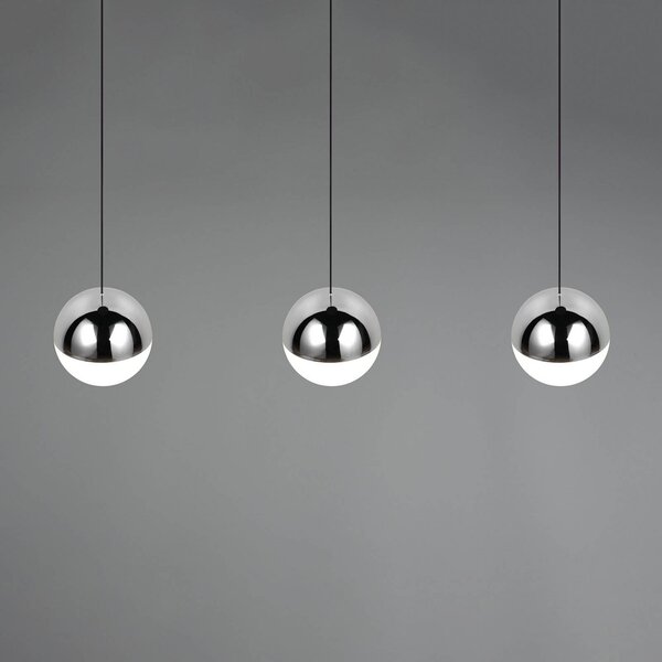 Reality Leuchten Lampada a sospensione Senta, Cromo / Argento, Soggiorno / Sala da pranzo, Plastica, Moderno, Lampada a sospensione