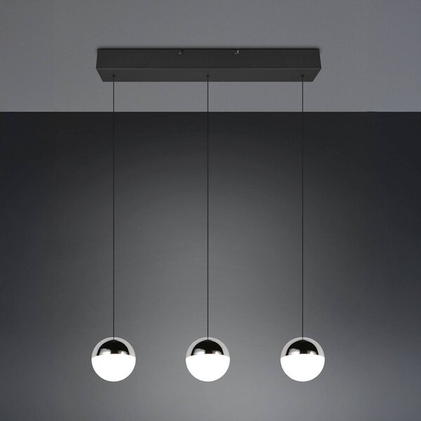 Reality Leuchten Lampada a sospensione Senta, Cromo / Argento, Soggiorno / Sala da pranzo, Plastica, Moderno, Lampada a sospensione