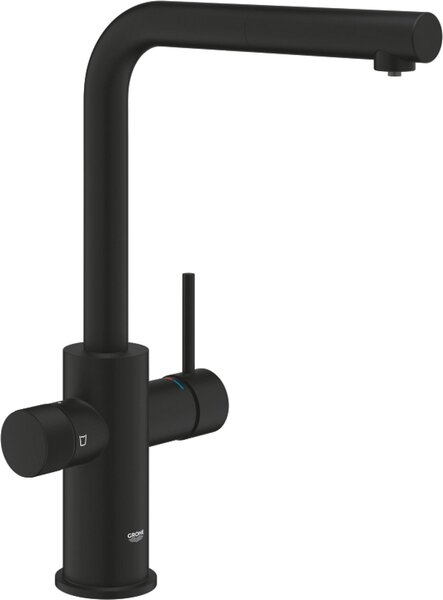 Miscelatore Grohe Blue Pure Minta Filter con doccetta estraibile Nero