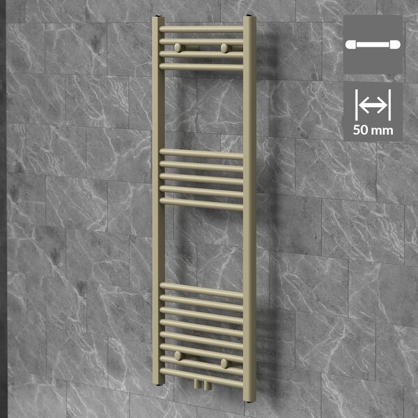 Asciugamani radiante LuxeBath Sahara, 500x1200 mm, beige, collegamento centrale, asciugamani radiante a pannello, porta asciugamani radiante per bagno