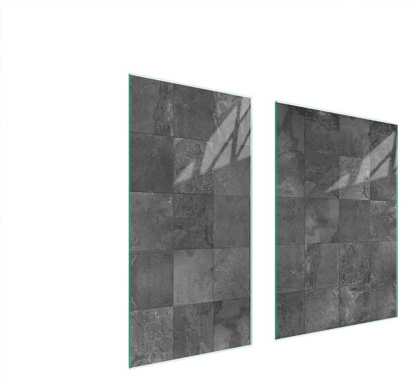 Piastre copri fornelli 2 pezzi 75x52 Copri piano cottura in Vetroceramica tagliere in vetro modello grigio