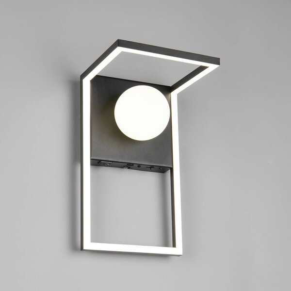 Trio Lighting Applique da parete Arola, dimmerabile, Nero, Soggiorno / Sala da pranzo, Metallo, Moderno, Applique
