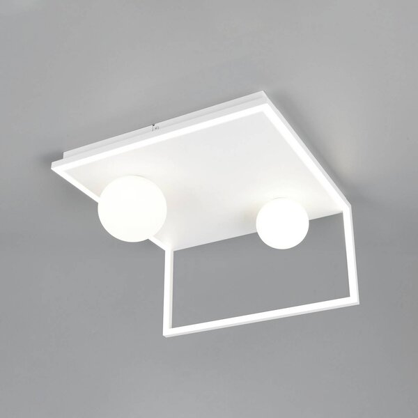 Trio Lighting Plafoniera a LED Arola, dimmerabile, Bianco / Opale, Soggiorno / Sala da pranzo, Metallo, Moderno, Plafoniera LED