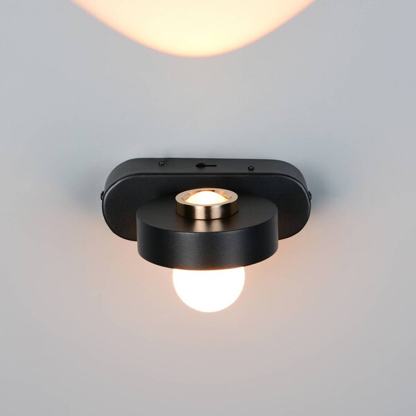 Trio Lighting Applique da parete Arpino, dimmerabile, Nero, Soggiorno / Sala da pranzo, Metallo, Moderno, Applique