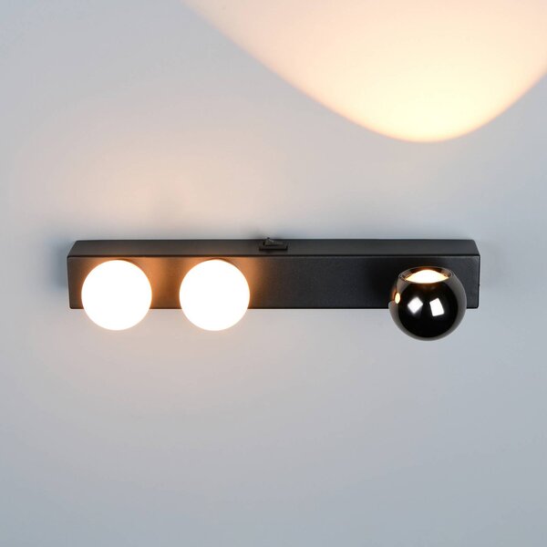 Trio Lighting Applique da parete Arpino, dimmerabile, Nero, Soggiorno / Sala da pranzo, Metallo, Moderno, Applique