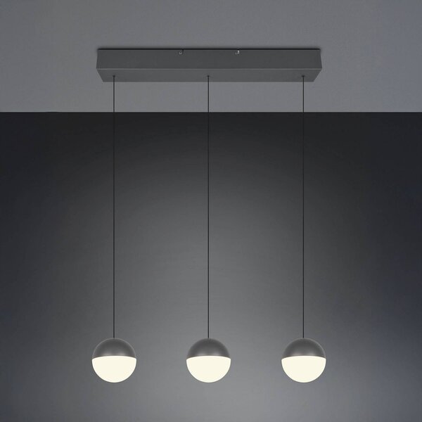 Reality Leuchten Lampada a sospensione Senta, Nero, Soggiorno / Sala da pranzo, Plastica, Moderno, Lampada a sospensione