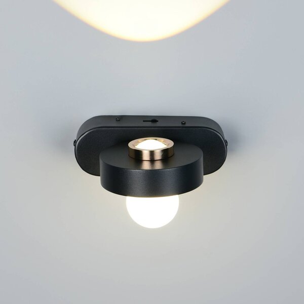Trio Lighting Applique da parete Arpino, dimmerabile, Nero, Soggiorno / Sala da pranzo, Metallo, Moderno, Applique