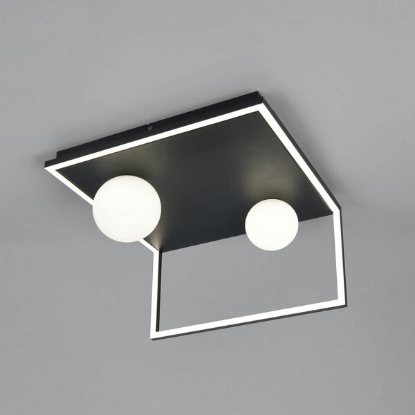 Trio Lighting Plafoniera soffitto Arola, dimmerabile, Nero, Soggiorno / Sala da pranzo, Metallo, Moderno, Plafoniera