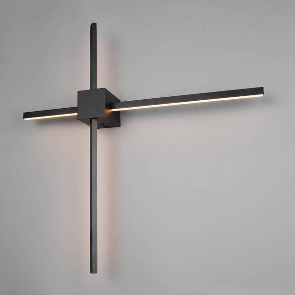 Trio Lighting Applique da parete Cassino, dimmerabile, Nero, Soggiorno / Sala da pranzo, Metallo, Moderno, Applique