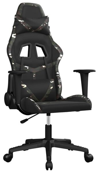 VidaXL Sedia da gioco in Pelle finta nera e mimetica colorata