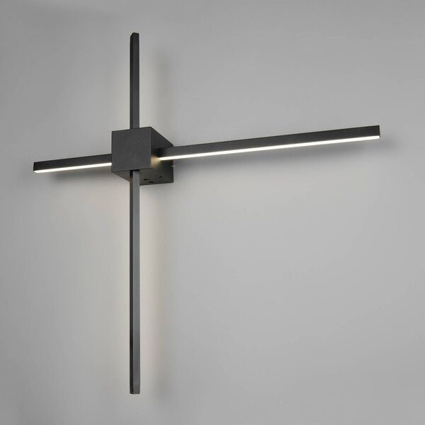 Trio Lighting Applique da parete Cassino, dimmerabile, Nero, Soggiorno / Sala da pranzo, Metallo, Moderno, Applique