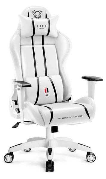 Diablo X-One 2.0 Gaming Chair Sedia da ufficio Braccioli regolabili Design ergonomico Cuscino collo/glutei Dimensioni normali Bianco-Nero