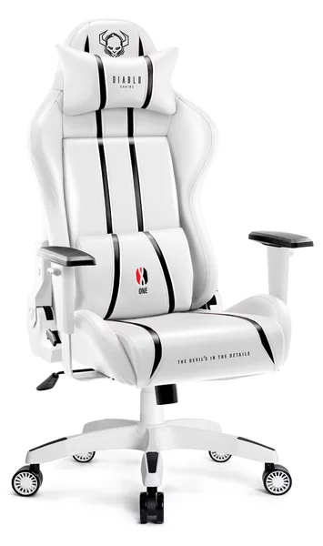 Diablo X-One 2.0 Gaming Chair Sedia da ufficio Braccioli regolabili Design ergonomico Cuscino collo/glutei Dimensioni normali Bianco-Nero
