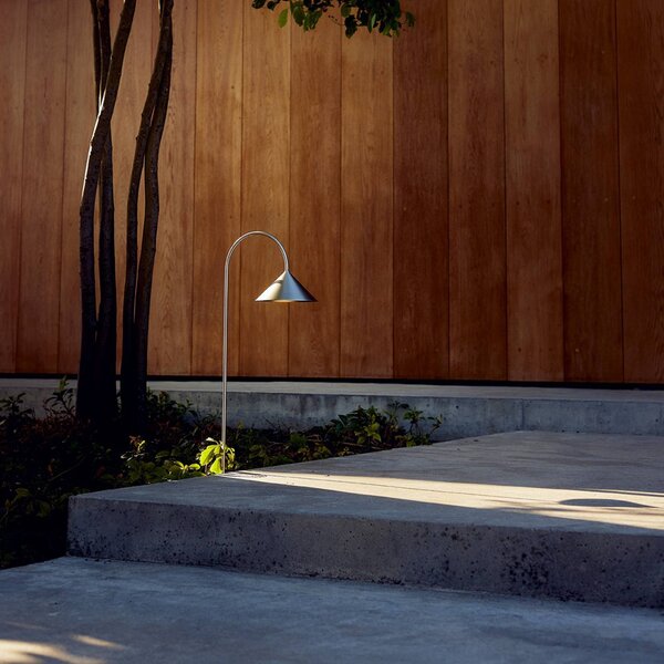 FRANDSEN Lampada LED con picchetto Grasp, acciaio inossidabile, 82 cm, IP44 dimmerabile, Alluminio / Grigio / Zincato, Acciaio Inox, Design