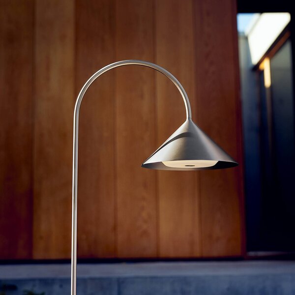 FRANDSEN Lampada LED con picchetto Grasp, acciaio inossidabile, 82 cm, IP44 dimmerabile, Alluminio / Grigio / Zincato, Acciaio Inox, Design