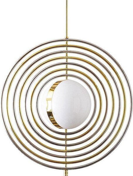 Esclusivo lampadario di design Jonathan Adler "Electrum Kinetic Chandelier" in ottone e nichel, dimmerabile, modernista