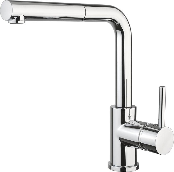 Rubinetto da cucina Solido Trenta5 - Mix/35D3 resistente alla pressione, cromo - bocca girevole ed estraibile, raccordi flessibili, dischi ceramici di lunga durata, raggio d'azione girevole a 360°, 1 pezzo