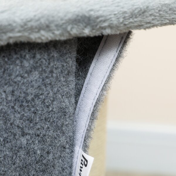 PawHut Albero Tiragraffi a 3 livelli con 2 nicchie 43 x 33 x 80 cm Grigio scuro | Aosom Italy