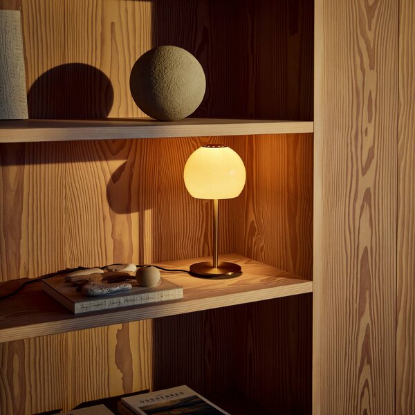 FRANDSEN Lampada da tavolo Ball Glass, Crema / Ambra, Soggiorno / Sala da pranzo, Vetro, Design, Lampada da tavolo