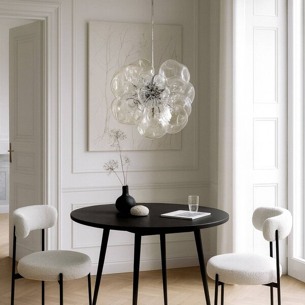 Lampada a sospensione in vetro Diborah Lucande, dimmerabile, Chiaro / Trasparente, Soggiorno / Sala da pranzo, Vetro, Design, Lampada a sospensione
