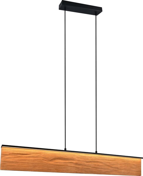 Lampada a sospensione LED, legno, touch dimmer, regolabile in altezza, L 110 cm