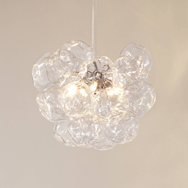 Lampada a sospensione in vetro Diborah Lucande, dimmerabile, Chiaro / Trasparente, Soggiorno / Sala da pranzo, Vetro, Design, Lampada a sospensione