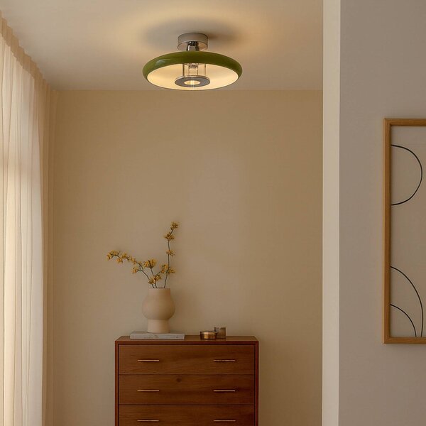 Plafoniera soffitto Branford Lindby, dimmerabile, Verde, Soggiorno / Sala da pranzo, Metallo, Vintage, Plafoniera