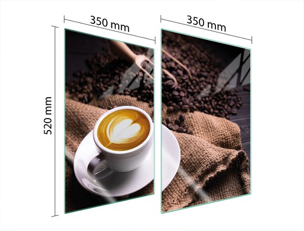 Piastre copri fornelli 2 pezzi 35x52 copertura piano cottura in Vetroceramica tagliere in vetro tazza caffè