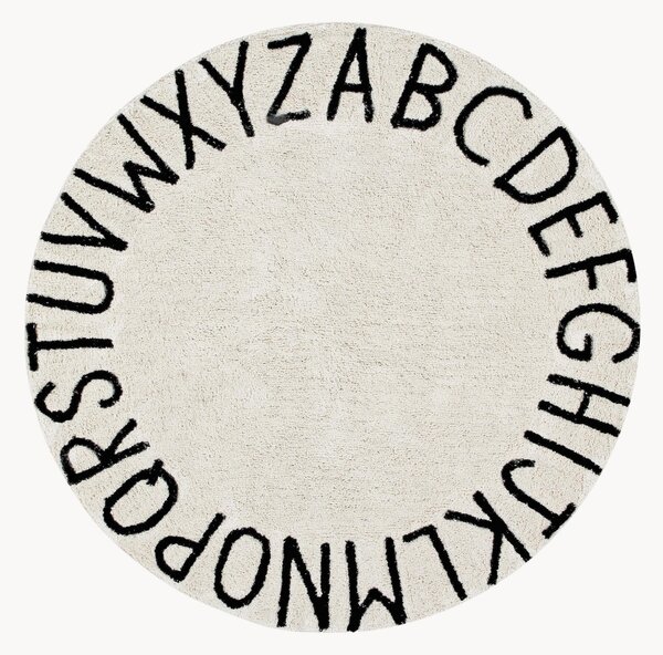 Tappeto rotondo per bambini con lettere disegnate ABC