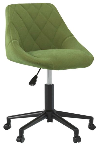 VidaXL Sedia da ufficio girevole in velluto verde chiaro