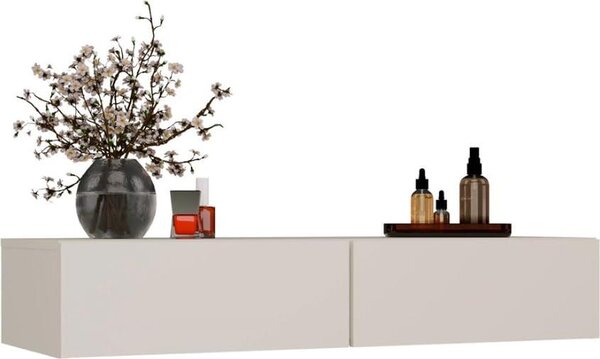 BDW, toletta a muro, 110×40×20 cm, con 2 cassetti, MIKA, cashmere