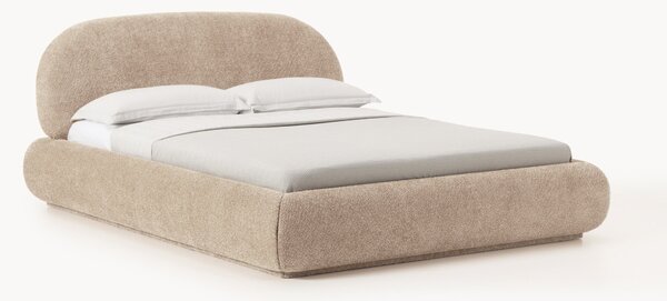 Letto imbottito in teddy bouclé Alba