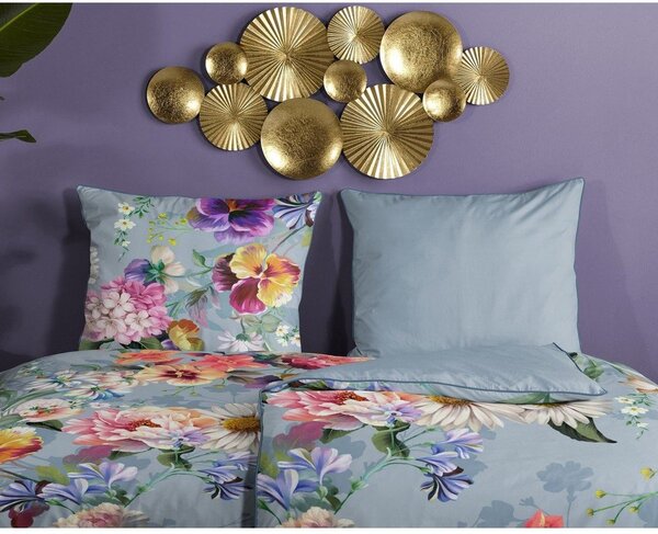 Lenzuolo singolo in cotone organico grigio Girasole, 140 x 220 cm Organic - Descanso