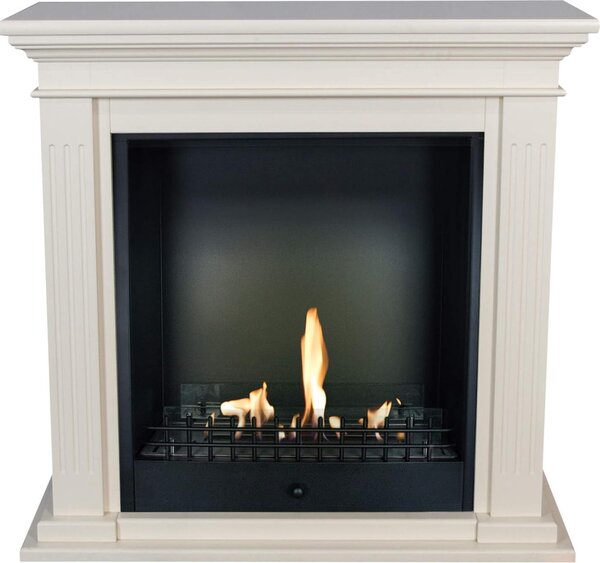 Caminetto a etanolo Xaralyn - Cadiz BCL-MDW - Contorno del caminetto in MDF bianco - Potenza termica 3 KW