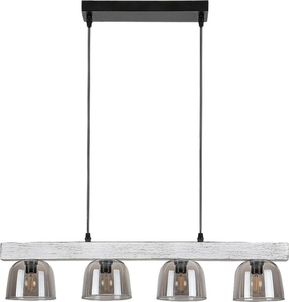 Rabalux 3120 lampada a sospensione 4 spot Cardamomo, E14 legno, marrone-nero-grigio, Moderno