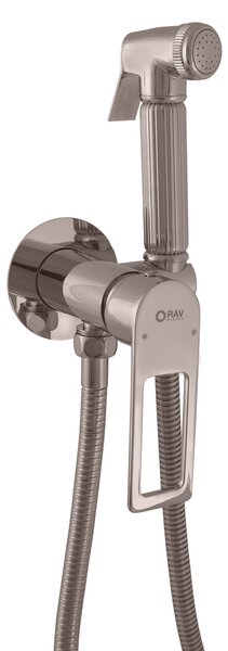 Slezák-RAV Miscelatore per bidet da incasso NIL - grigio metallo - lucido, Colore: GRIGIO METALLICO - lucido, Finitura superficiale: PVD