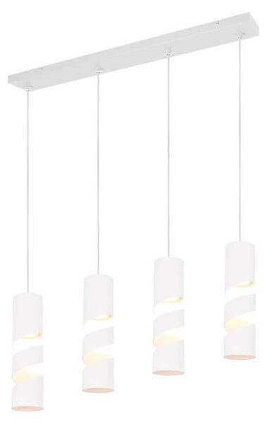 Lampada a sospensione STREAM bianca 4xGU10x10W in metallo, dimensioni: 150x80x9 cm, IP20, Trio