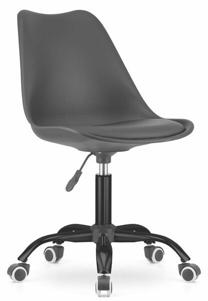 Sedia girevole Valora ANDRIA - Struttura nera, completamente nera | Sedia da ufficio ergonomica in stile dirigenziale