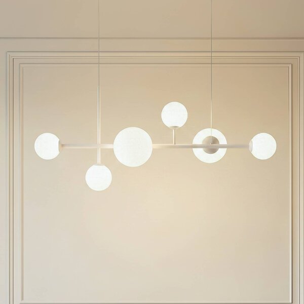 Lampada a sospensione Dione ALDEX, dimmerabile, Bianco / Opale, Soggiorno / Sala da pranzo, Vetro, Moderno, Lampada a sospensione