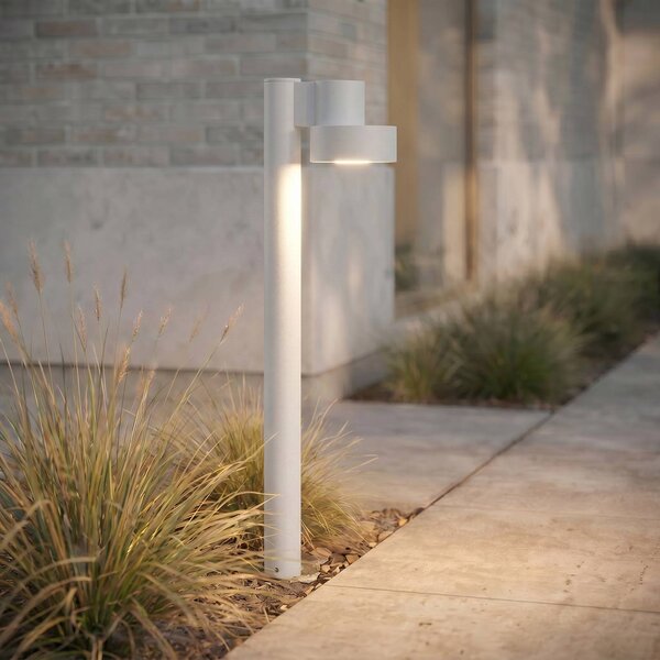 Lampione a LED Lucande Elune, grigio chiaro, IP44, altezza 77 cm Elune, Alluminio / Grigio / Zincato, Alluminio, Moderno