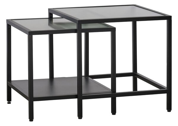 Tavolini portaoggetti in vetro in set di 2 pezzi 50x50 cm Bronco - Unique Furniture