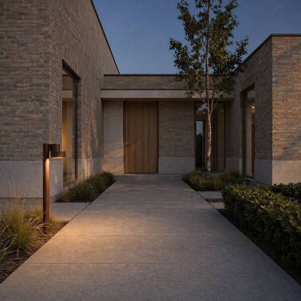 Lampione a LED Lucande Elune, marrone, IP44, altezza 77 cm Elune, Marrone / Ruggine, Alluminio, Moderno