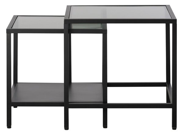 Tavolini portaoggetti in vetro in set di 2 pezzi 50x50 cm Bronco - Unique Furniture