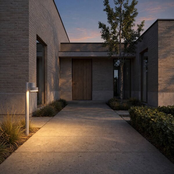 Lampione a LED Lucande Elune, grigio chiaro, IP44, altezza 77 cm Elune, Alluminio / Grigio / Zincato, Alluminio, Moderno