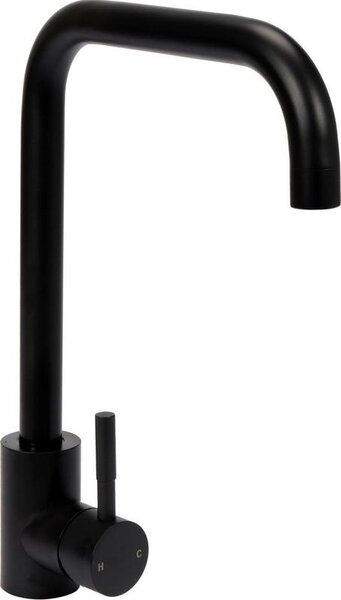 Rubinetto da cucina Steely, nero 27cm, Rubinetto, rubinetto lavello, miscelatore