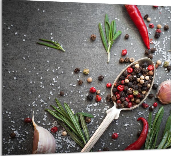 PIATTO IN VETRO PER CUCINA 65x60 Spezie