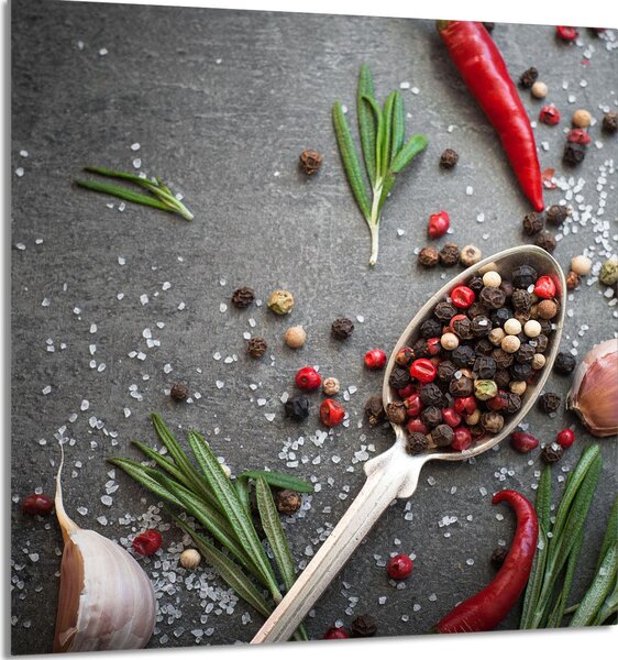 PIATTO IN VETRO PER CUCINA 60x65 Spezie